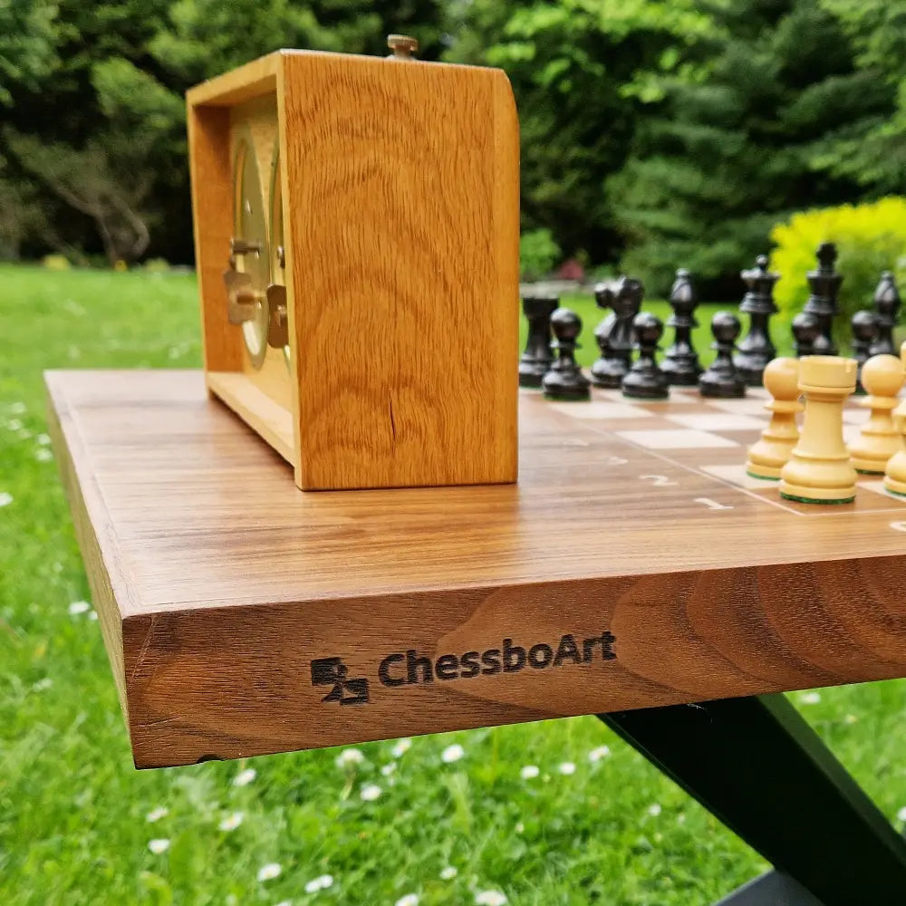 American Walnut Checc Table - corner