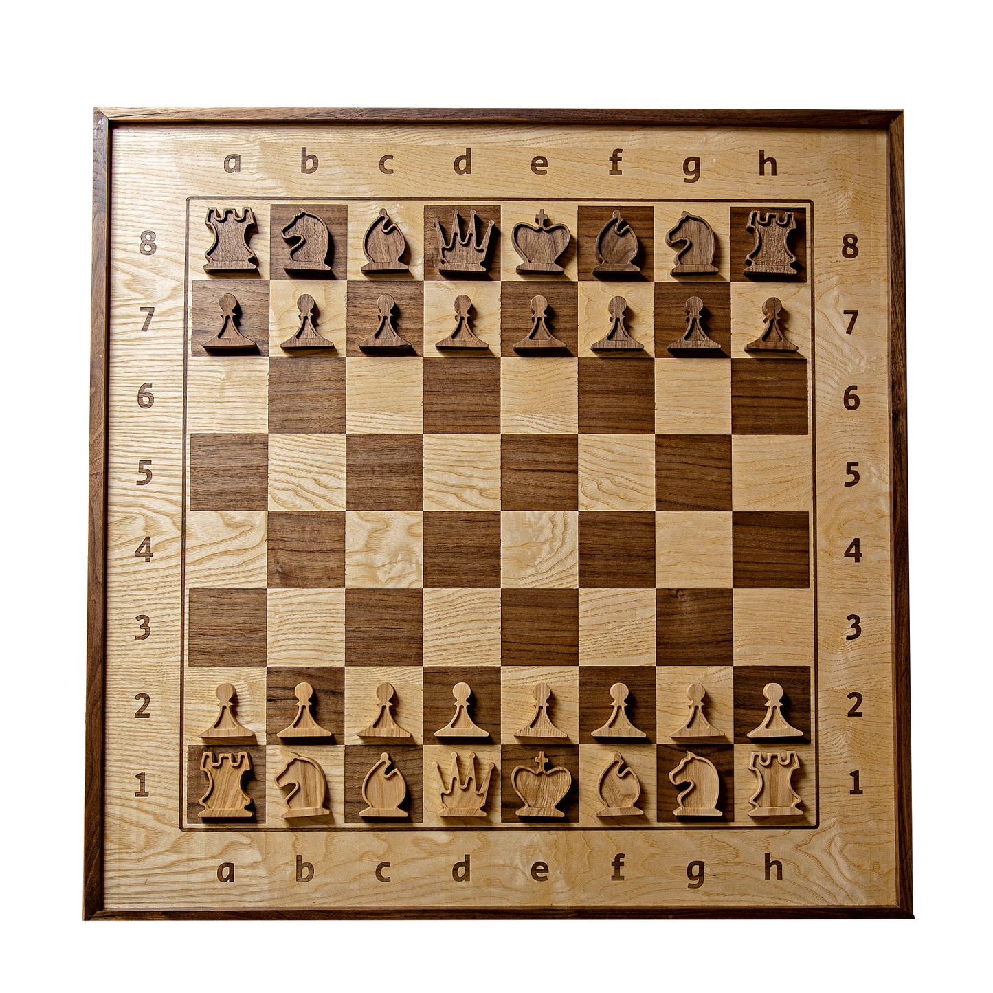 Ash Wood Handcrafted ChessboArt artistic chess set with magnets