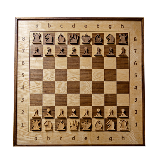 Ash Wood Handcrafted ChessboArt artistic chess set with magnets