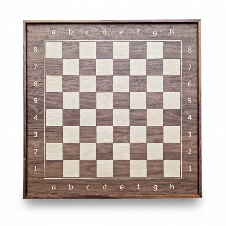 Exclusive vertical chess board with dark American walnut wood. Ideal for customisation.