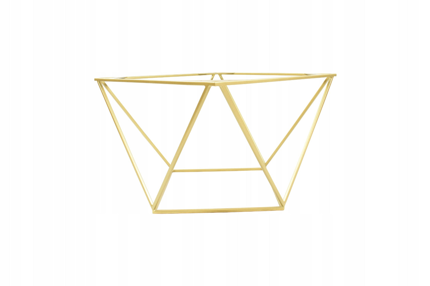 Diamond-shaped gold steel frame for modern chess table – powder-coated and polished finish