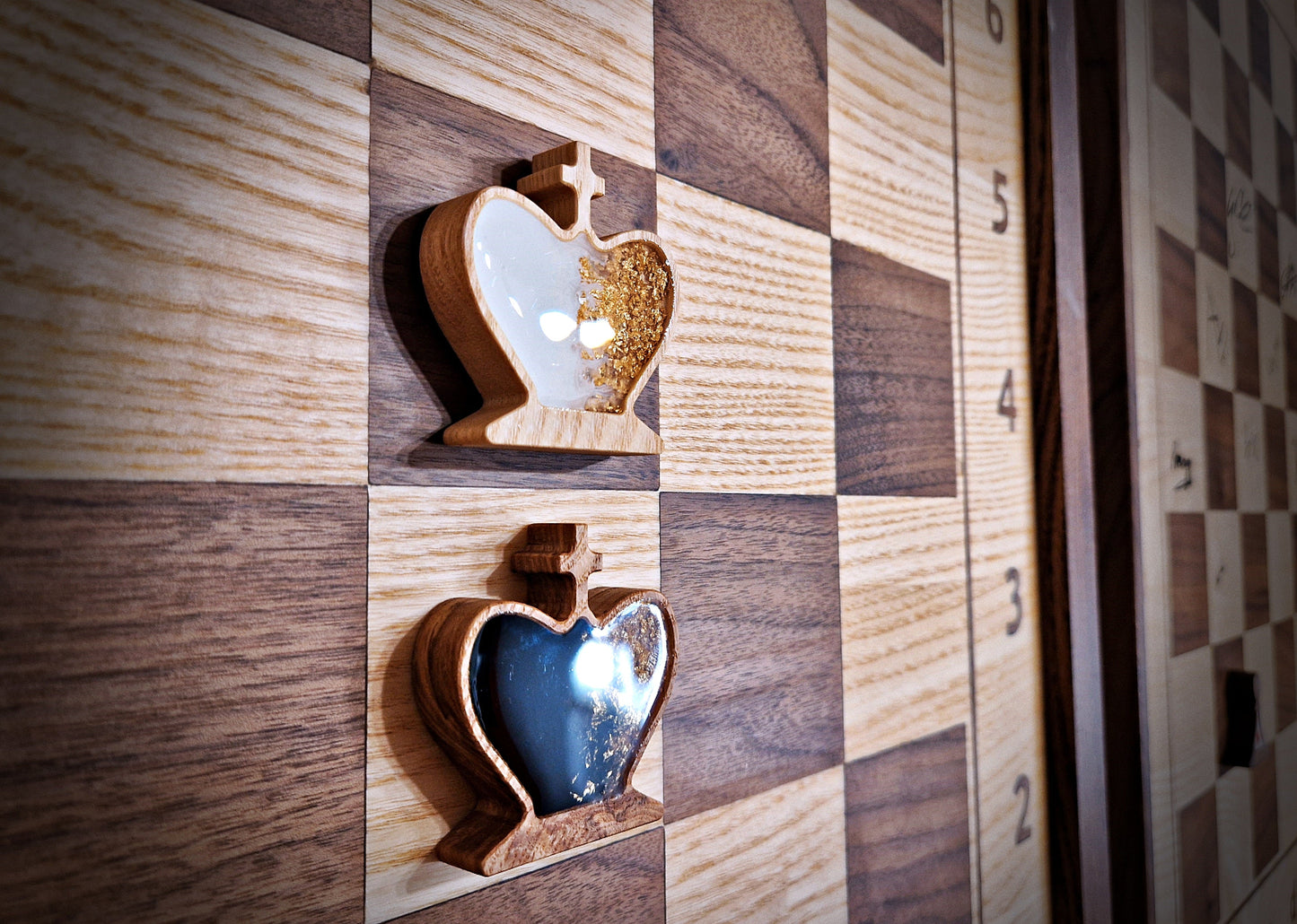 Hanging Chess Kings with gold leaf -special order