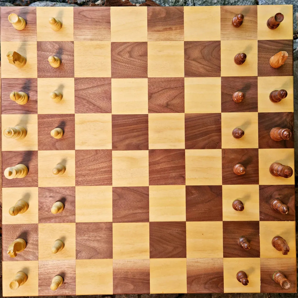 Bigest Wooden Chessboard XXL size and Handcrafted with small chess set
