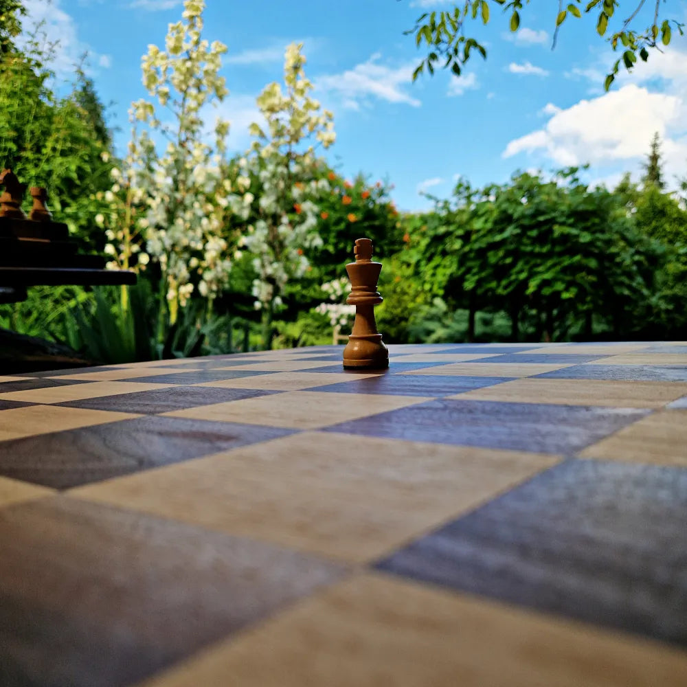 Bigest Wooden Chessboard XXL size with White King