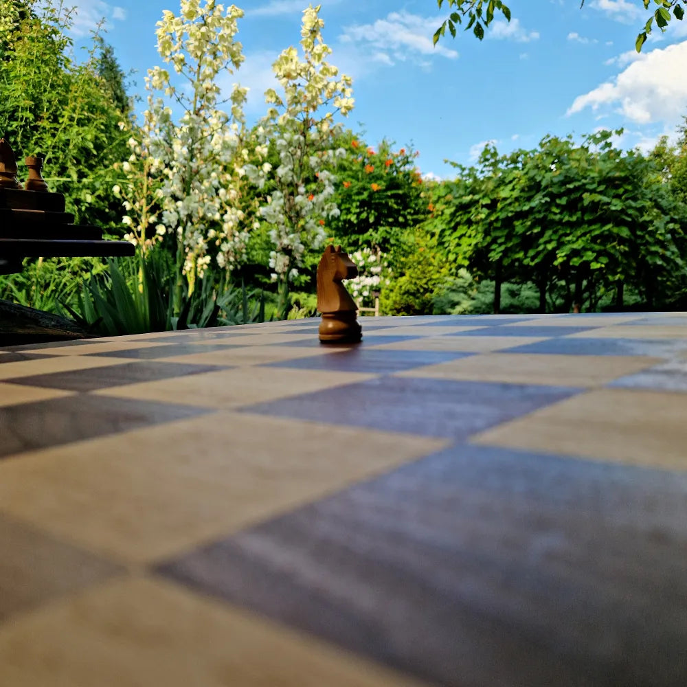 Bigest Wooden Chessboard XXL size with white Knight