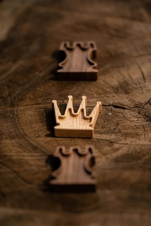 Light Chess Queen with magnets for hanging and two dark Rook