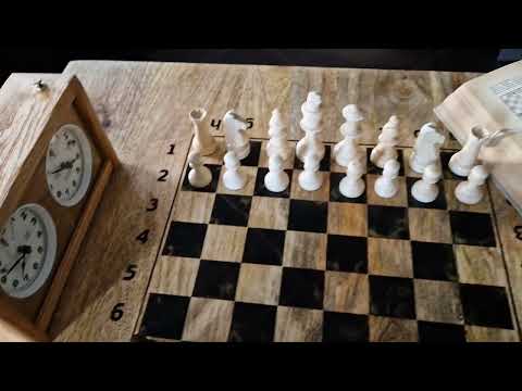 Mango loft chess table with black epoxy resin