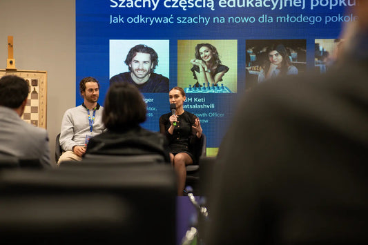 Keti Tsatsalashvili and Simon Bélanger at Chess in Education Conference EICC 2026 Katowice