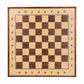 Artisanal top-down view of a natural ash wood ChessboArt800 vertical wall-mounted magnetic chessboard, emphasizing its elegant organic grain and minimalist design