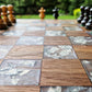 Handrafted Chessboard with epoxy silver leaf