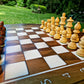The only round chessboard, made of walnut and white resin, diameter size: 48 cm