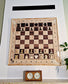 ChessClub chess set for hanging on fire place and Garde chess clock