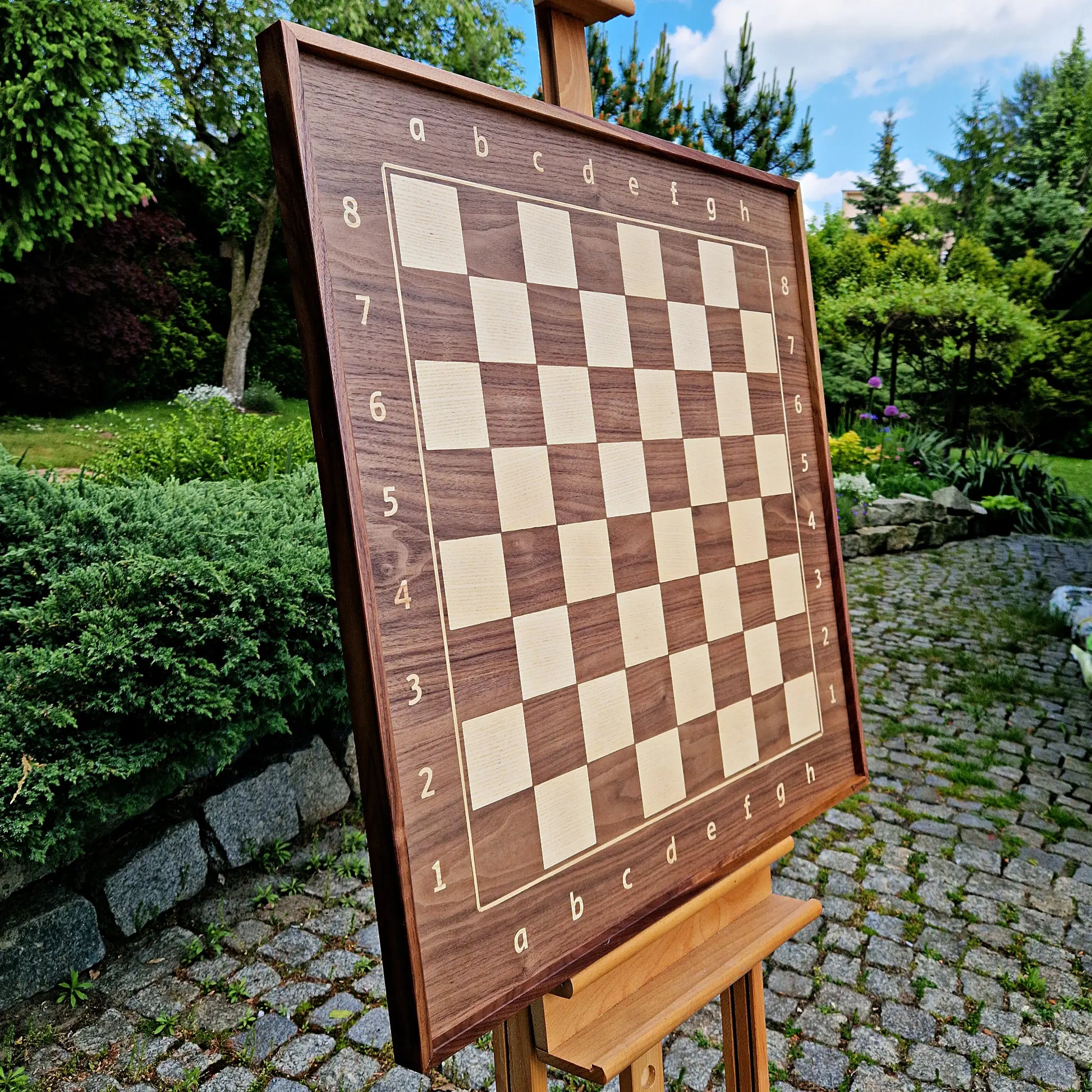 Clear Chess Board for hanging on wall. Wood and handmade.