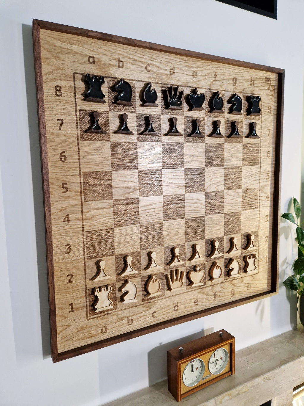 ChessboRN Large hanging Chess Set with plywood chess pieces