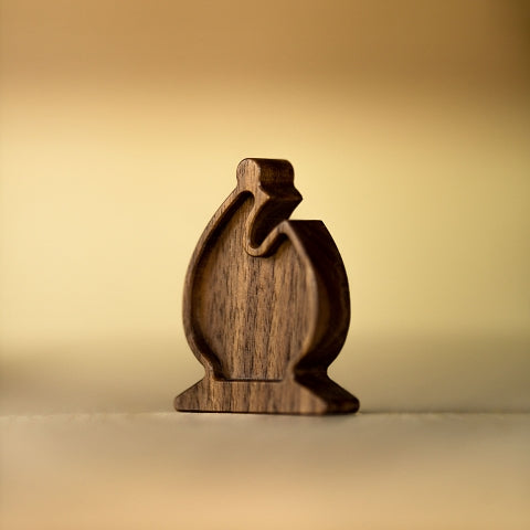 Dark Chess Bishop, wood pieces with magnets for hanging