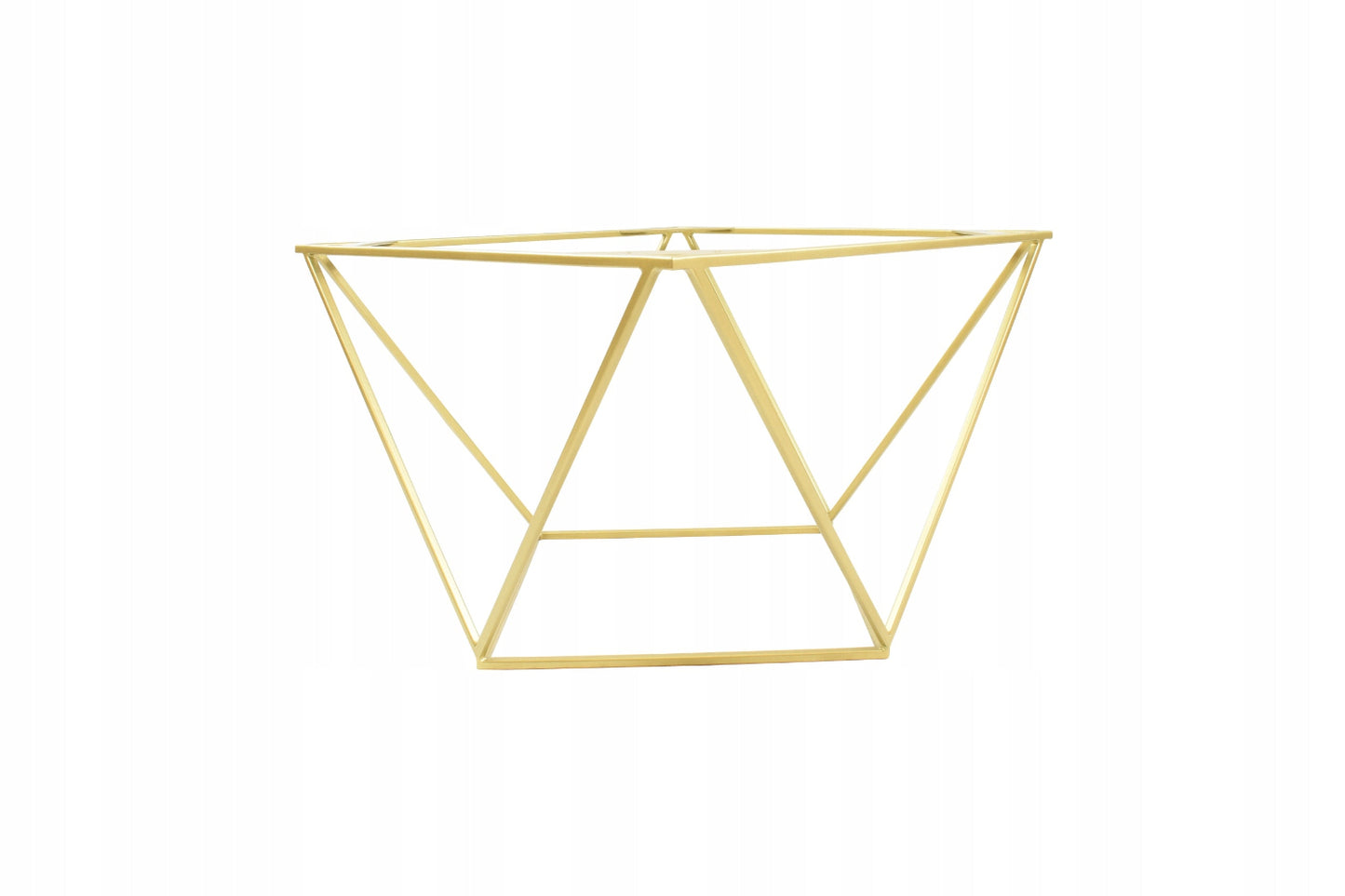 Diamond-shaped gold steel frame for modern chess table – powder-coated and polished finish