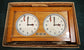 Vintage Garde Ruhla chess clock front view, mint condition light wood case.