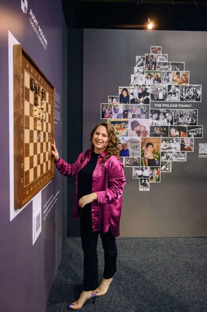 Judit Polgar during signing — Chess Olympiad 2024 Budapest, ChessboArt EXPO display