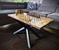 Mango small loft chess table with white epoxy 