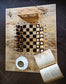Mango with black resin chess table