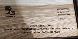 Description on the back of the chessboard from 2023, the beginnings