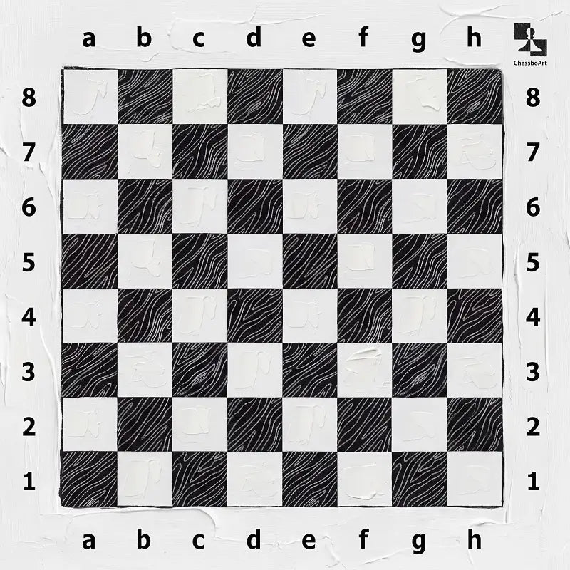 Empty Ivory Canvas magnetic chessboard with a hand-painted textured finish, ChessboPIN by ChessboArt