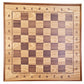 Vertical chess board ChessboArt800 in dark ash wood, full board view with natural wood grain and magnetic chess squares