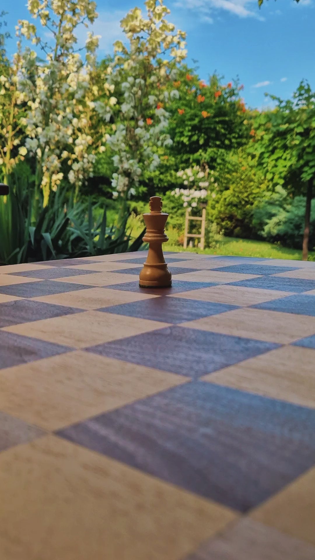Bigest Wooden Chessboard XXL size and Handcrafted with white King