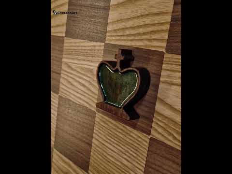 Luxury wall-mounted chess board ChessboArt800 made of American walnut and ash, combining vertical chess play with modern interior design