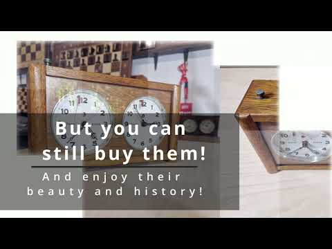 Chess clock mechanical and wood, movie