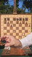 Demo video showing a magnetic epoxy resin inlay being inserted, held, and swapped in a wall chess piece