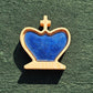 Chess king piece fitted with a blue -toned magnetic epoxy resin inlay
