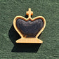 Chess king piece fitted with a black and gold two-tone magnetic epoxy resin inlay